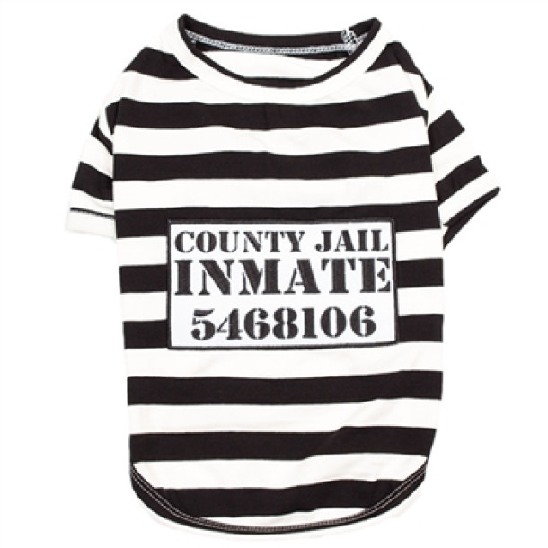 T-shirt para cachorro "Jail" Listrada