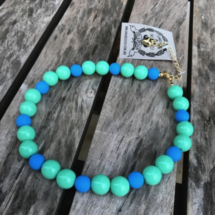 "Blue & Green" Pet Necklace