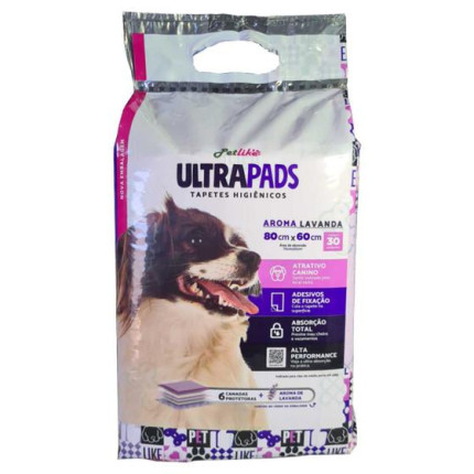 Tapete Higiênico Pet para Cães - com cheirinho de Lavanda Ultra Pads 80x60 30Un